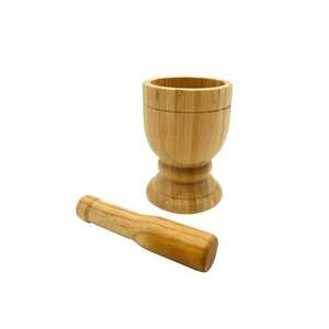 IMUSA USA Bamboo Mortar and Pestle Set for Herbs and Spices